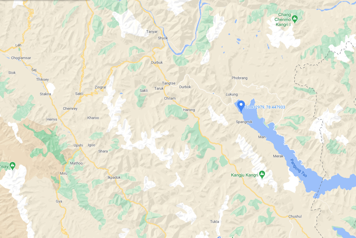 Fotka - Pangong - mapa